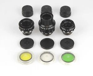 Lens Vintage Soviet Set 3 pcs Black Magic Tair-41 Vega-7 Mir-11m Kiev-16U BMPCC - Picture 1 of 9