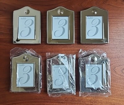 Lote de 6 molduras de prata para quadros números de mesa de casamento - Imagem 1 de 2