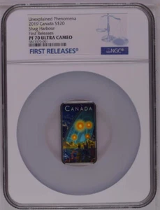 2019 Canada 2oz S$20 Shag Harbour First Unexplained Phenomena Silver PF 70 NGC - Picture 1 of 3
