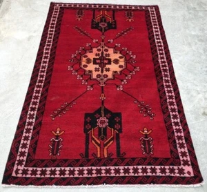 Vintage Afghan Rug Hand knotted Rug Medallion Rug Turkish Rug 4x7 ft - Picture 1 of 10