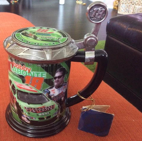Bobby Labonte #18 - NASCAR Mug, Lidded Stein,Tankard Franklin Mint 2002 Cover