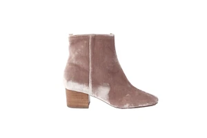 Talbots Harlow Boots NEW 9.5 Women Block Heel Velvet Booties Blush pink - Picture 1 of 8