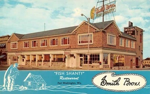 Smith Bros. "Fish Shanty" Restaurant Port Washington, WI Vintage 1960er Postkarte - Bild 1 von 2