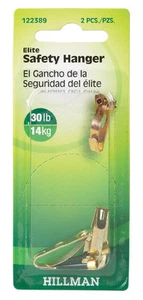 HILLMAN AnchorWire 30 lb ELITE SAFETY HANGER Picture Mirror Hook 2 pk 122389 NEW - Picture 1 of 1