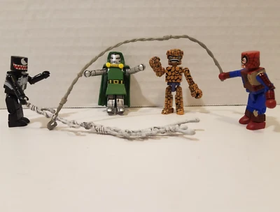 Marvel Minimates 2003 Lote 4 Spider-Man Venom Dr. Doom The Thing Art Asylum Foto 1 de 4