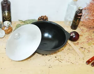 Uzbekischer Gusseisen-Kazan 4,5L mit Alu-Deckel–Campingtopf/Wok/Kessel Namangan - Bild 1 von 9