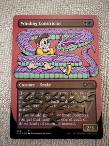 MTG Magic Winding Constrictor x1 Firmato Proof Tana Segreta SLD Coccodrillo Jackson - Foto 1 di 2