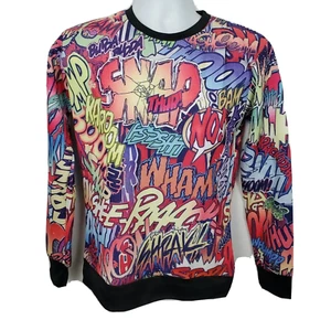 Mr. 1991 Inc & Miss Go Sweatshirt Size M Graffiti Print Long Sleeve Crew NEW - Picture 1 of 8