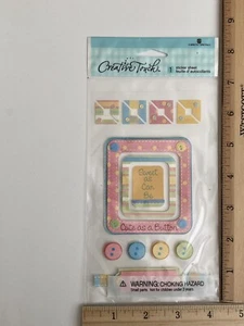 American Greetings Creative Touch Cute Button Baby Frame 3D Stickers - Picture 1 of 1