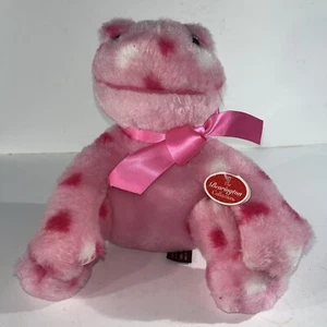 Bearington Collection Hoppy Hearts rosa lächelnder Frosch Neu mit Etikett Liebe Stofftier - Bild 1 von 7