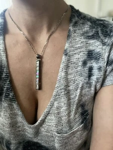 Ciondolo Collana Pesante Modernista Opale Dicroico Dicroico Grande 2,5"" Messico (solo) - Foto 1 di 4