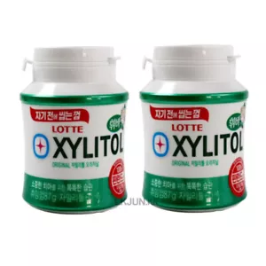 Spuntino cibo coreano Lotte Xylitolo Origianl gomma da masticare denti preziosi 3,1 once × 2 p - Foto 1 di 11