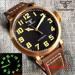 46.5MM CUSN8 Solid Bronze Case NH35 PT5000 Movement Automatic Men Watch Luminous - Picture 1 of 45