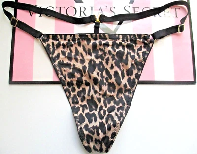 Victoria's Secret SEHR SEXY verstellbarer V-String Tanga Höschen VS Leopard S 2XL neu mit Etikett - Bild 1 von 4