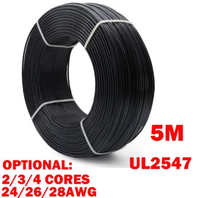 5M 2/3/4Core 24/26/28AWG Copper Shielded Audio Headphone Signal Cable UL2547 HOT - Image 1 of 4