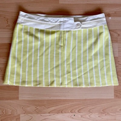 iisli - Falda clásica elegante por encima de la rodilla amarilla/blanca a rayas talla 4 (0072) Foto 1 de 4