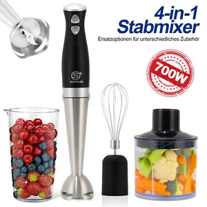 4-in-1 Stabmixer Set Multifunktion Handmixer Zerkleinerer Schneebesen Pürierstab - Bild 1 von 12