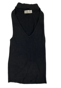 Camiseta sin mangas negra con cuello falso recortado acanalado Rumor Boutique talla S - Imagen 1 de 8