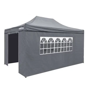 Premium 3x4.5m Pop-Up Gazebo & Side Walls with Carry Bag, Stakes & Weight - Grey - Picture 1 of 8