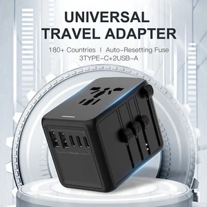 Universal Travel Charger Type C USB 5V 5.8A UK EU AU US Plug 5 Ports Adapter - Picture 1 of 8
