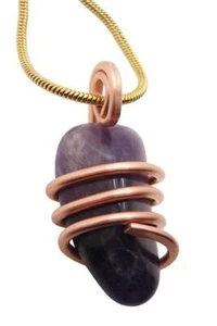 Handmade Crystal Jewelry African Amethyst Pendant Real Crystals Purple #11 - Picture 1 of 3