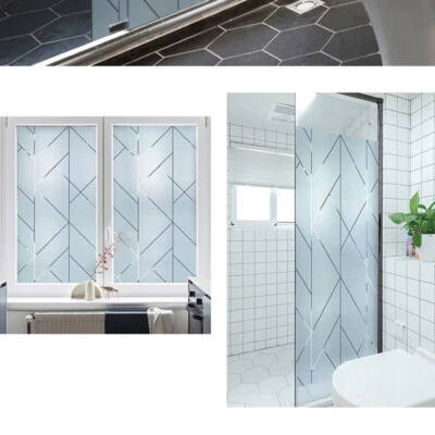 1x Adhesivo Estático PVC Geometría Esmerilado Ventana Película de Vidrio Opaco Decoración del Hogar Foto 1 de 4