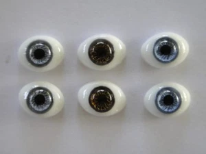 Oval Glass Paperweight Doll Eyes 14 mm for Antique,repro, Modern or Reborn dolls - Picture 1 of 1