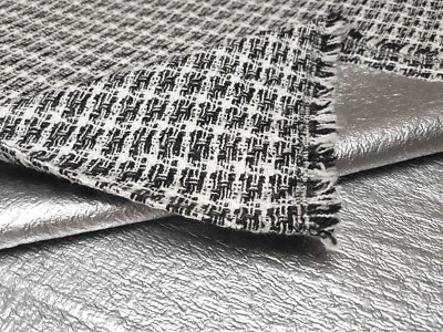 Jacquard Stoff Doppelgewebe Silberfolie Rücken Polster Mantel Bekleidung Deko - Bild 1 von 4