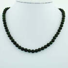 Collier antique perles de jade néphrite avec fermoir sterling