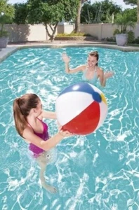 Pelota de playa inflable día de juego juegos de piscina rojo amarillo azul paneles blancos - Imagen 1 de 4