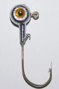 Aspirin Head "Wild Eye" Jigs, Unpainted, (3) Hook Styles,(7) Sizes (10) Per Pack - Picture 1 of 6