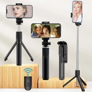 Mini selfie stick tripod, wireless remote control, for Apple and Android phones - Picture 1 of 12