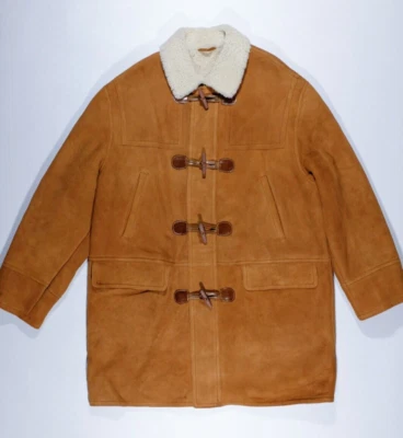 SUPER RARE GANT Leather Shearling Coat Jacket Brown Size XXL - Image 1 of 4