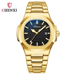 CHENXI Men Square Watch Luminous Hands Butterfly Clasp Business Males Wristwatch - Picture 1 of 42