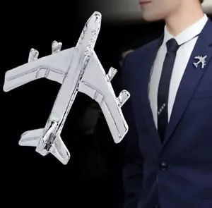 Broche De Avión De Metal Para Hombres, Accesorio Para El Cuello Del Traje - Picture 1 of 5