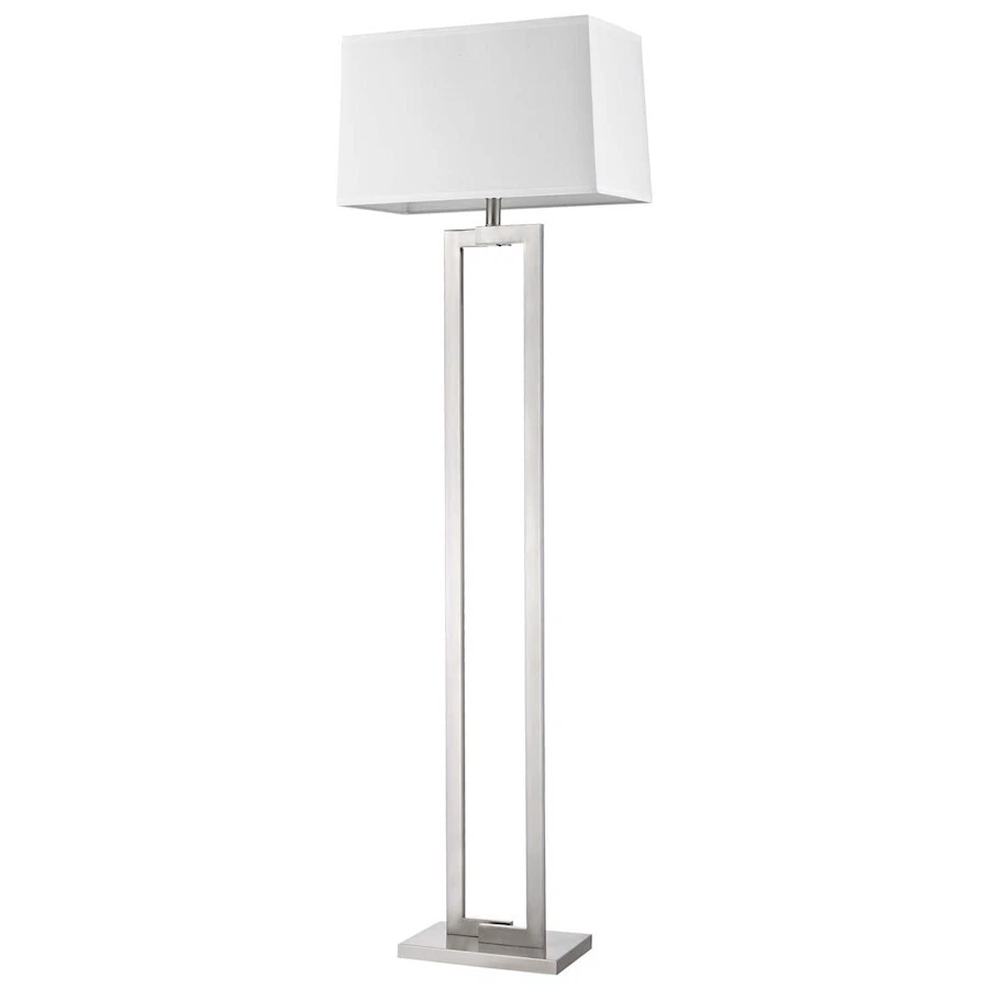 Acclaim Riley 1 Light Floor Lamp, Nickel/Off-White Shantung - BF7475 - Image 1 of 1