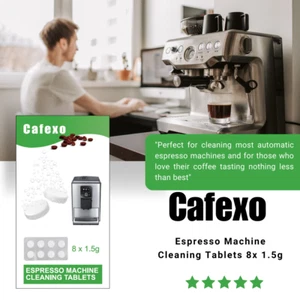 CAFEXO Coffee Machine Cleaning Tablets 1.5g (8 Pack) - 100% Effective - Picture 1 of 4