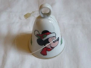 Disney Mickey Mouse Porcelain Bell 2.5" Christmas Ornament Japan - Picture 1 of 2