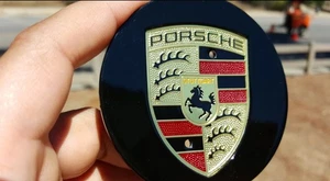 Set Of 4 Porsche Classic Hub Caps 76mm ( 2.99 ") Fits Most OEM Porsche Wheels - Picture 1 of 3