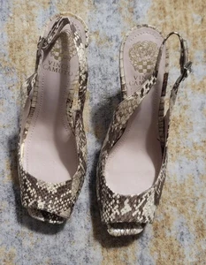 Vince Camuto Damen hellbraun Schlange Reptil Print Slingback Heels Größe 7 - Bild 1 von 7