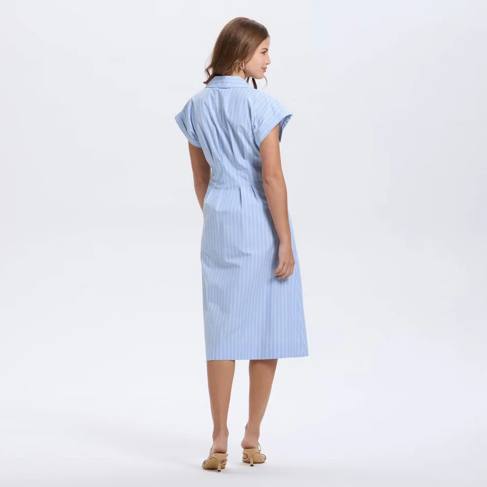 Women's Short Sleeve Pleated Midi Shirtdress - A New Day - Image 1 of 1