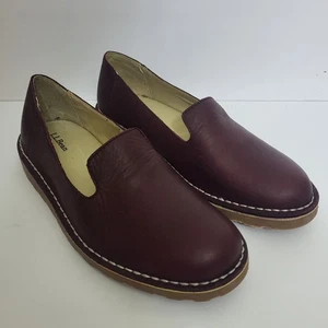 LL Bean Stonington Gr. 10 Leder Halbschuhe Freizeit Komfort Slipper Schuhe Burgund - Bild 1 von 9