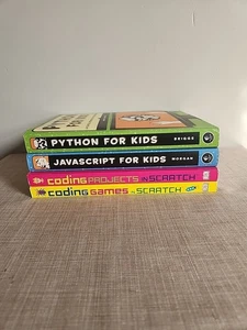 Lote de 4 libros de programación para niños principiantes Python Javascript código rascador - Imagen 1 de 4