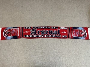 Bufanda retro vintage Arsenal Highbury roja y azul - Imagen 1 de 4