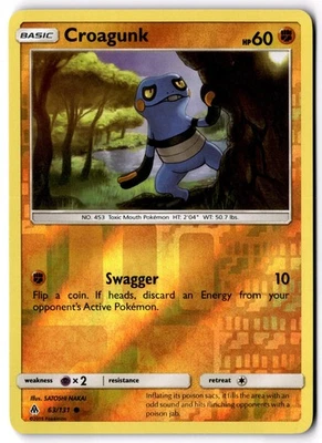 Croagunk Reverse Holo Common SM - Forbidden Light 63/131 LP - Image 1 of 2