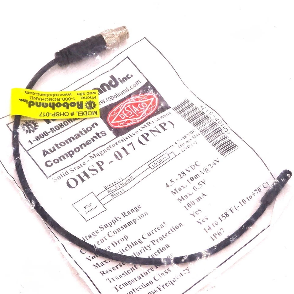 Solid State Sensor OHSP-017-PNP Robohand 4.5-28VDC 0.5V 100mA - Image 1 of 1