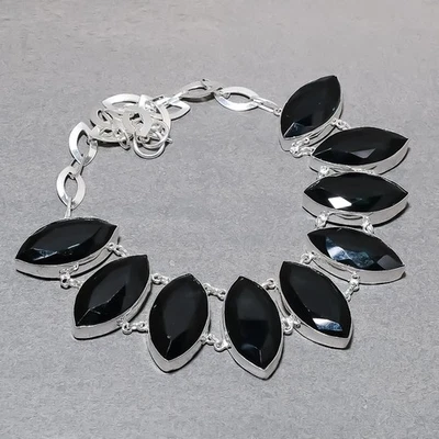 Граненый александрит маркиза форме драгоценных камней моды ювелирных изделий ожерелье 18» SR 1300 - Изображение 1 из 4