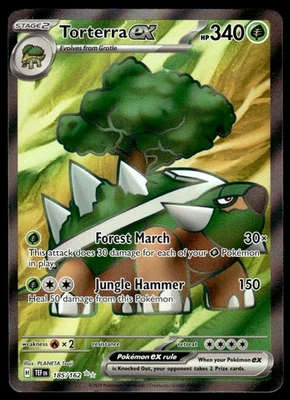 Pokemon TCG SV05: Temporal Forces #185/162 Torterra ex NM - Image 1 of 2