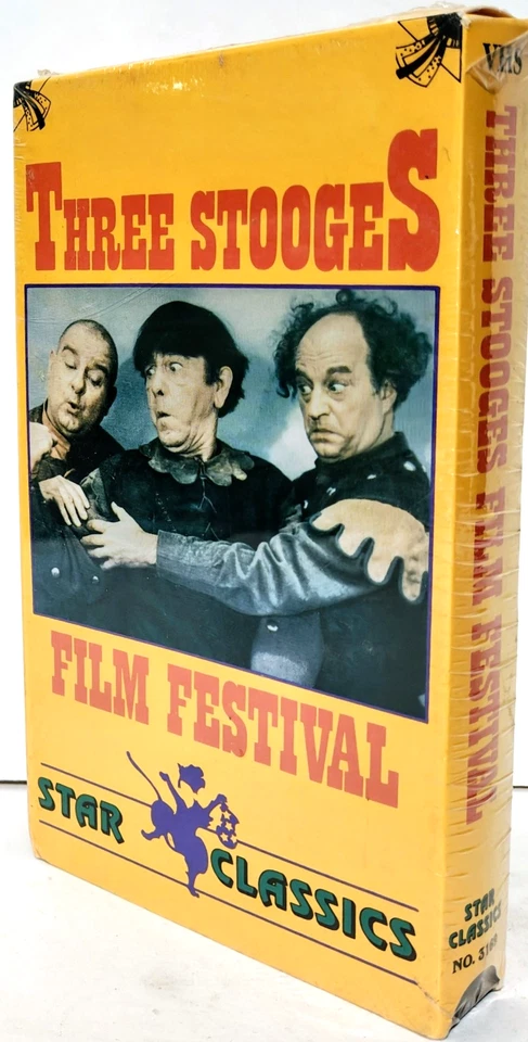 The Three Stooges - Film Festival VHS - 3 Classic Shorts - Vintage 1985 - New - Image 1 of 4