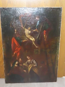 Früher Altmeister Immagine Sacra Dipinto Crocifissione Scena , Gesù - Picture 1 of 17